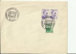 TURKEY 1958 - FDC ISTANBUL PHILATELIC HIGH SCHOOLS EXHIBITION   W 3 STS  OF 5 (2)-10 K  BEYOGLU MAR 20  RE.TUL107 - Brieven En Documenten