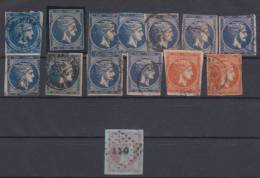 Greece Classic Stamps With Numbers On Their Backs From 1872 USED - Unused Stamps