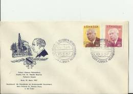 TURKEY 1957– FDC VISIT OF GERMANY PRESIDENT DR. THEODOR HEUSS WITH IMAGE W 2 STS OF 40 K BURSA MAY 10 -  RE.TU132 - Covers & Documents