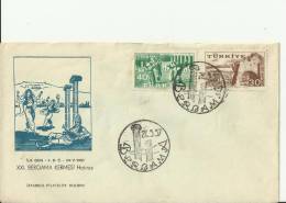 TURKEY 1957 – FDC 21ST BERGAMA SOUVENIR BAZAAR   W 2 STS OF 30-40 K BARGAMA  MAY 24 RE.TU134 - Briefe U. Dokumente