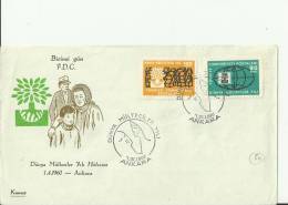 TURKEY 1960– FDC WORLD REFUGEE YEAR (IMAGE 3 PERSONS)  W 2 STS OF 90-105 K   ANKARA APR 7 RE.TU138 - Brieven En Documenten