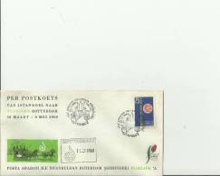 TURKEY 1960– FDC STAGECOACH 38 DAYS TRIP ISTAMBUL-ROTTERDAM FLORIADE  W 1 STS OF 75 K-ISTAMBUL/ROTTERDAM MAR 30-MAY7 RE. - Brieven En Documenten