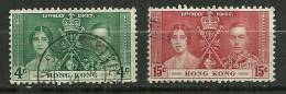 Hong Kong Oblitéré/canceled :Y & T ; N° 137 & 138 " Couronnement Georges VI " - Used Stamps