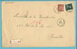 724T+762 Op Aangetekende Brief Met Stempel NIVELLES  (VK) - 1946 -10 %