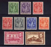 St Lucia - 1938/48 - Definitives (Perf 14½ X 14 & Perf 13½) - MH - St.Lucia (...-1978)