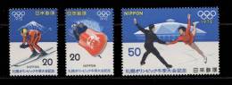(B 5 - Lot 59) Japon ** - N°  1038 à 1040  - J.O. De Sapporo (bobsleigh, Ski, Patinage) - Ongebruikt