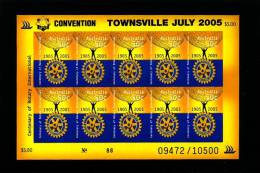 AUSTRALIA - 2005  ROTARY SHEETLET OVERPRINTED CONVENTION TOWNSVILLE  MINT NH - Blocks & Sheetlets