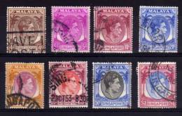 Singapore - 1949/52 - Definitives (Perf 17½ X 18, Part Set) - Used - Singapour (...-1959)