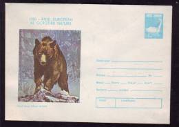 BEARS,OURS 1980  COVER STATIONERY ENTIER POSTAL,UNUSED, ROMANIA. - Ours