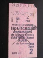 Marseille Saint-Charles/ Montceau Les Mines Titre De Transport > Ticket Simple > Chemins De Fer >  SNCF Tarif R - Europa