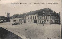 WASSELONNE PLACE DU MARCHE ET TOUR DU CHATEAU ANIMEE 67 ALSACE - Wasselonne