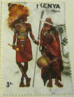 Kenya 1981 Costumes And Tribes Masai 3s - Used Damaged - Kenia (1963-...)