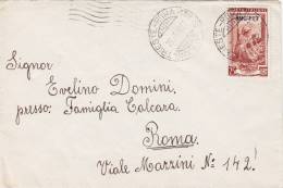 TRIESTE /  ROMA 29.6.1953 - Cover_Lettera -  Annullo " AMB. TS / RM " - Italia Al Lavoro  AMG-FTT  Lire 25 Isolato - Marcofilie