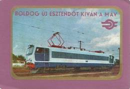 RAIL * RAILWAY RAILROAD * TRAIN * ELECTRIC LOCOMOTIVE * HUNGARIAN STATE RAILWAYS * CALENDAR * MAV 1976 2 Lila * Hungary - Tamaño Pequeño : 1971-80