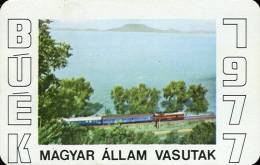 RAIL * RAILWAY RAILROAD TRAIN LOCOMOTIVE HUNGARIAN STATE RAILWAYS * BALATON BADACSONY * CALENDAR * MAV 1977 1 * Hungary - Small : 1971-80