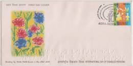 International Day Of Disabled Person Handicapped Painting Crippled Braille On Stamp & FDC, Special Postmark Of Agra, - Handicap