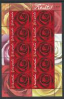 2006  Roses  10 X 50 Cent Stamps Special Mini Sheet  Mint Unhinged Gum On Back Unused - Blocks & Sheetlets