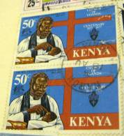 Kenya 1977 Church Of Uganda Centenary 50c Pair - Used - Kenia (1963-...)