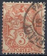 1900 FRANCIA USATO ALLEGORIA TIPO BLANC 3 CENT ARANCIO - FR477-3 - 1900-29 Blanc