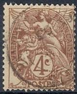 1900 FRANCIA USATO ALLEGORIA TIPO BLANC 4 CENT - FR477-2 - 1900-29 Blanc