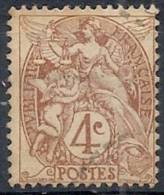 1900 FRANCIA USATO ALLEGORIA TIPO BLANC 4 CENT - FR477-3 - 1900-29 Blanc