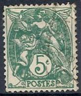 1900 FRANCIA USATO ALLEGORIA TIPO BLANC 5 CENT - FR477-2 - 1900-29 Blanc