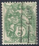 1900 FRANCIA USATO ALLEGORIA TIPO BLANC 5 CENT - FR477-6 - 1900-29 Blanc