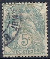 1900 FRANCIA USATO ALLEGORIA TIPO BLANC 5 CENT - FR478-2 - 1900-29 Blanc