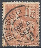 1900-01 FRANCIA USATO ALLEGORIA TIPO MOUCHON 15 CENT II TIPO - FR479-6 - 1900-02 Mouchon