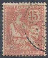 1902 FRANCIA USATO ALLEGORIA TIPO MOUCHON 15 CENT - FR480-3 - 1900-02 Mouchon