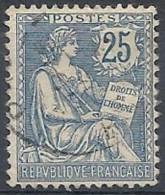 1902 FRANCIA USATO ALLEGORIA TIPO MOUCHON 25 CENT - FR481-2 - 1900-02 Mouchon