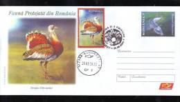 Dropia ,fish 2009 FDC,stamp On Cover,obliteration Concordante,uprated,entier Postaux OBLIT.FDC SENT TO MAIL  -romania. - Perdrix, Cailles