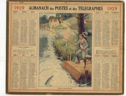 ALMANACH DES POSTES ET DES TELEGRAPHES  (1929)  Capture Impressionnante  (peche) - Tamaño Grande : 1921-40