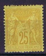 France: Yv 92 Mi 78 Type II , Neuf Avec ( Ou Trace De) Charniere / MH, Gomme Décolorée - 1876-1898 Sage (Tipo II)