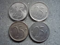BELGIO - LOTTO MONETE VARI ANNI  (1964-1970 E 1974) - 25 Centimes