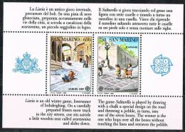 San Marino 1989 Foglietto 2 Valori Europa Unita Nuovo** Integro - Blocs-feuillets