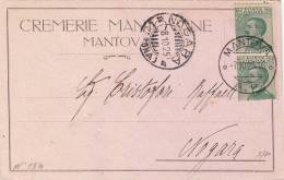 MANTOVA  /  NOGARA  8.10.1925 - Card_ Cartolina Pubbl.  " CREMERIE MANTOVANE  " - Centesimi 20 X 2 - Reclame