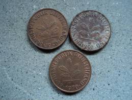 GERMANIA - LOTTO MONETE VARI ANNI  (1950/1970) - 1 Pfennig