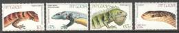 St. Lucia 1984 Reptiles Lizard Snake Iguana Pygmy Gecko Set Of 4 MNH** - Snakes