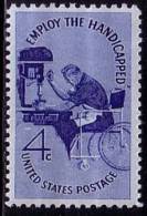1960 USA Employ The Handicapped Stamp Sc#1155 Wheelchair Drill Press Handicap - Behinderungen