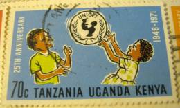 Kenya Uganda Tanzania 1972 25th Anniversary Of UNICEF 70c - Used - Kenya, Uganda & Tanzania