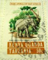 Kenya Uganda Tanzania 1975 Rare Animals Of East Africa Elephant 50c - Used - Kenya, Uganda & Tanzania