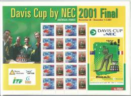 2001 Davis Cup 2001 Final 10 X 45 Cent Stamps With Special Tags Large Sheet  Mint Unhinged Gum On Back Unused - Blocs - Feuillets