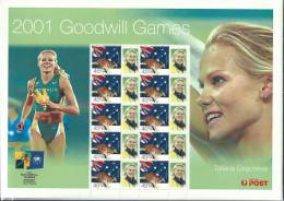 2001 Goodwill Games Tatiana Grigorieva 10 X 45 Cent Stamps With Special Tags Large Sheet  Mint Unhinged - Blocs - Feuillets