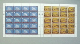 UNO-Genf 303/4 Sc 296/7 Kleinbogen ++, MNH, Errichtung Des Palais Des Nations In Genf; Fresko Von Massimo Campigli - Blocks & Sheetlets