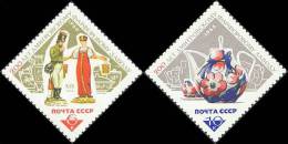 1966 Dmitrov Ceramic Postman Tea Set Costume Russia Stamp MNH - Collections