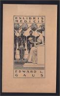 TETE DE MORT EX-LIBRIS MEDICIS BOOKPLATE EDWARD L.  GAUS   LIVRE LECTURE BOOK BUCH - Ex Libris