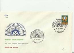 TURKEY 1982 – FDC THE THIRD TURKISH COAL CONGRESS W 1 ST OF 10 LS – ZONGULDAK MAY 10 REF179 - Lettres & Documents