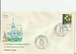 TURKEY 1982 – FDC 10TH ISTAMBUL INTERNATIONAL FESTIVAL W 1 ST OF 10 LS – ISTAMBUL  JUN 20  REF180 - Lettres & Documents