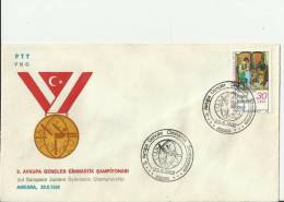 TURKEY 1982 – FDC THIRD EUROPE JUNIOR GYMNASTIC CHAMPIONSHIP W 1 ST OF 30 LS – ANKARA  JUN 23  REF181 - Covers & Documents